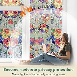 Oxdigi 3D Stained Glass Window Film - Static Cling