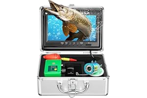 Underwater Fishing Camera, Adalov Portable Fish Finder Camera Waterproof 1000TVL, LCD Monitor for Ice, Infrared LED IP68 Waterproof Camera with Adjustable 15 pcs Infrared and 15 pcs White Lights