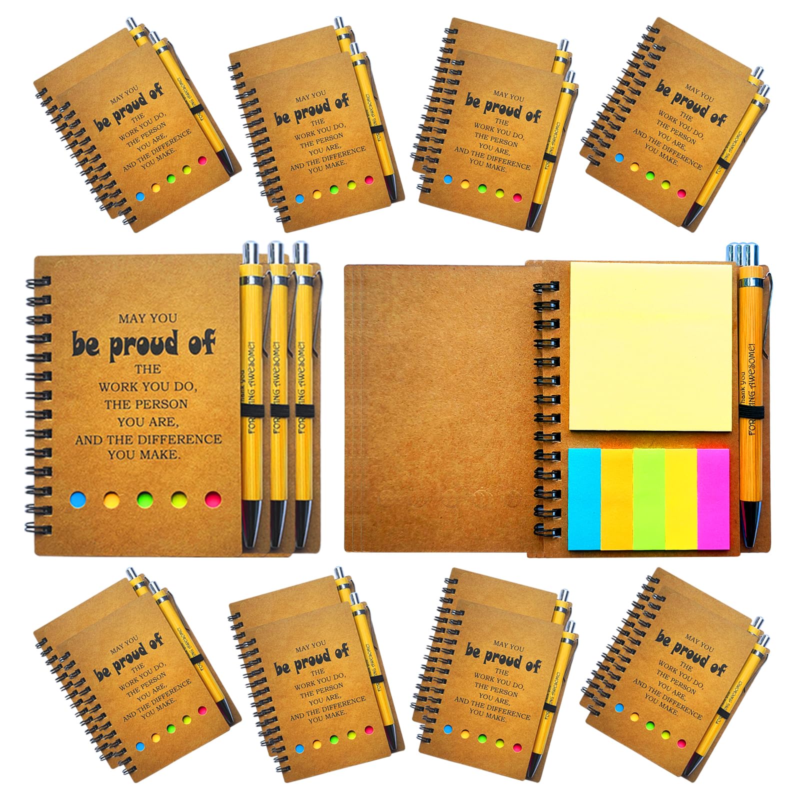 Photo 1 of 2025 Inspirational Spiral Notebook 30 Sets Portable Employee Appreciation Gifts Bulk Journals with Sticky Note Pen for Teachers Students Friends Colleagues Volunteer Nurse and Family Thank You Gifts