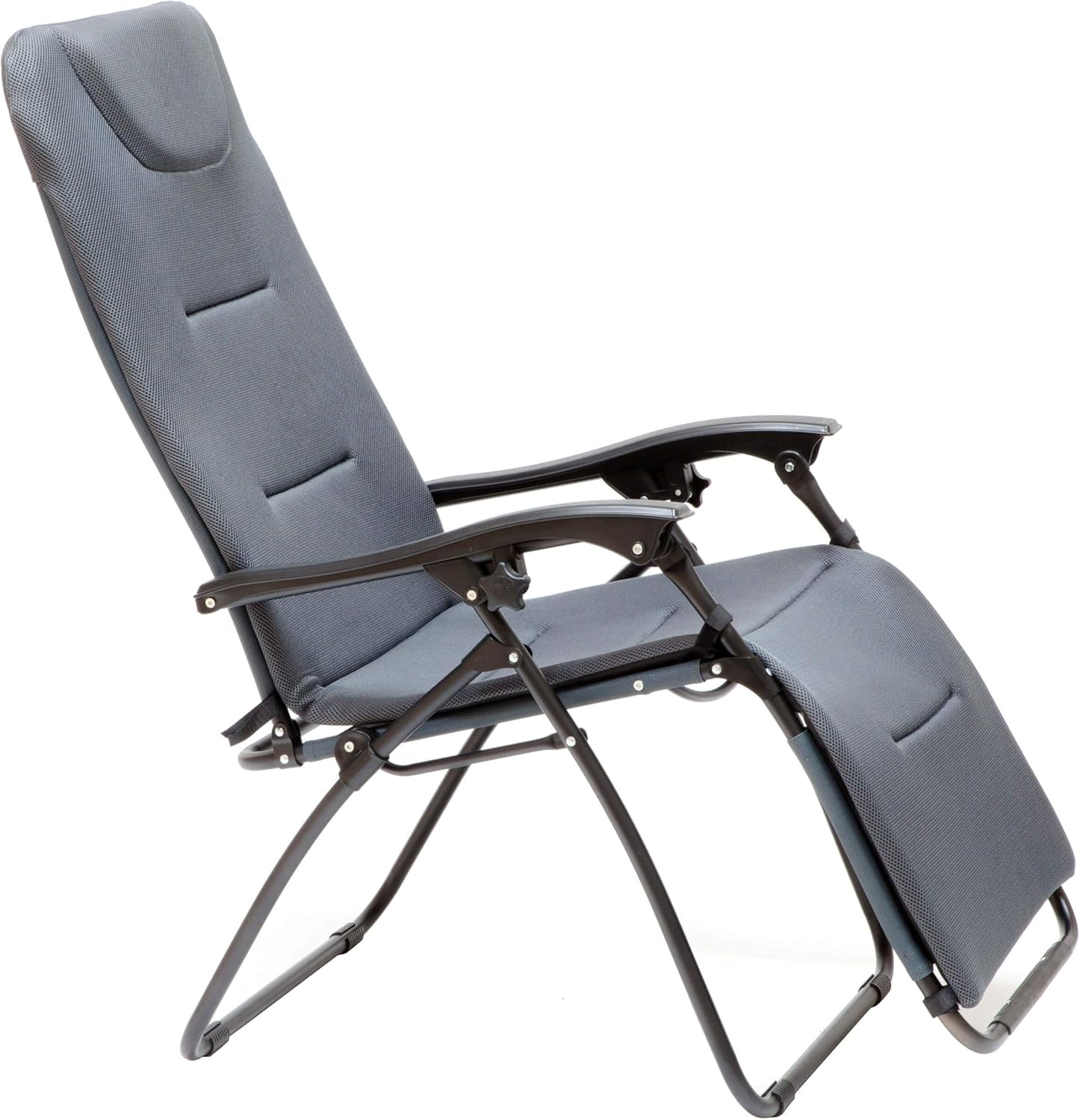 Amazon.de: Faltstuhl mit Fußablage, Liegefunktion und 3D Mesh Bezug, grau