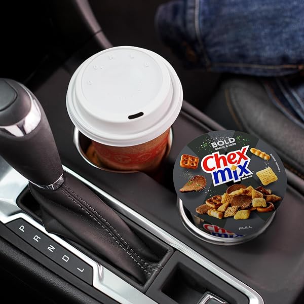 CHEX MIX BOLD GARLIC AND HERB SNACK MIX, SNACK CUP, 2.5 OZ