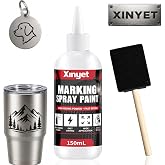 Xinyet 150ml Laser Marking Spray,Marking Spray for Laser Engraving | Fast Drying, High Coverage,Safe and Harmless,Suit for Glass , Metal, Acrylic,Stainless Steel,Wood, Plastic