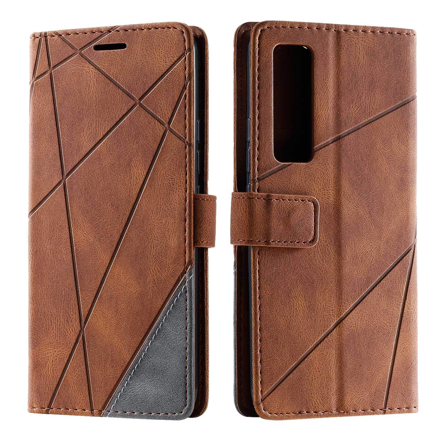 SONWO Case for Huawei Nova 7 Pro Case, Premium Leather Flip Wallet Case Magnetic Closure Card Slots Kickstand Phone Case for Huawei Nova 7 Pro, Brown