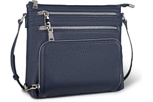 befen Genuine Leather Crossbody Bags for Women, Lightweight Medium Anti-Theft Shoulder Purse with Built in RFID Wallet