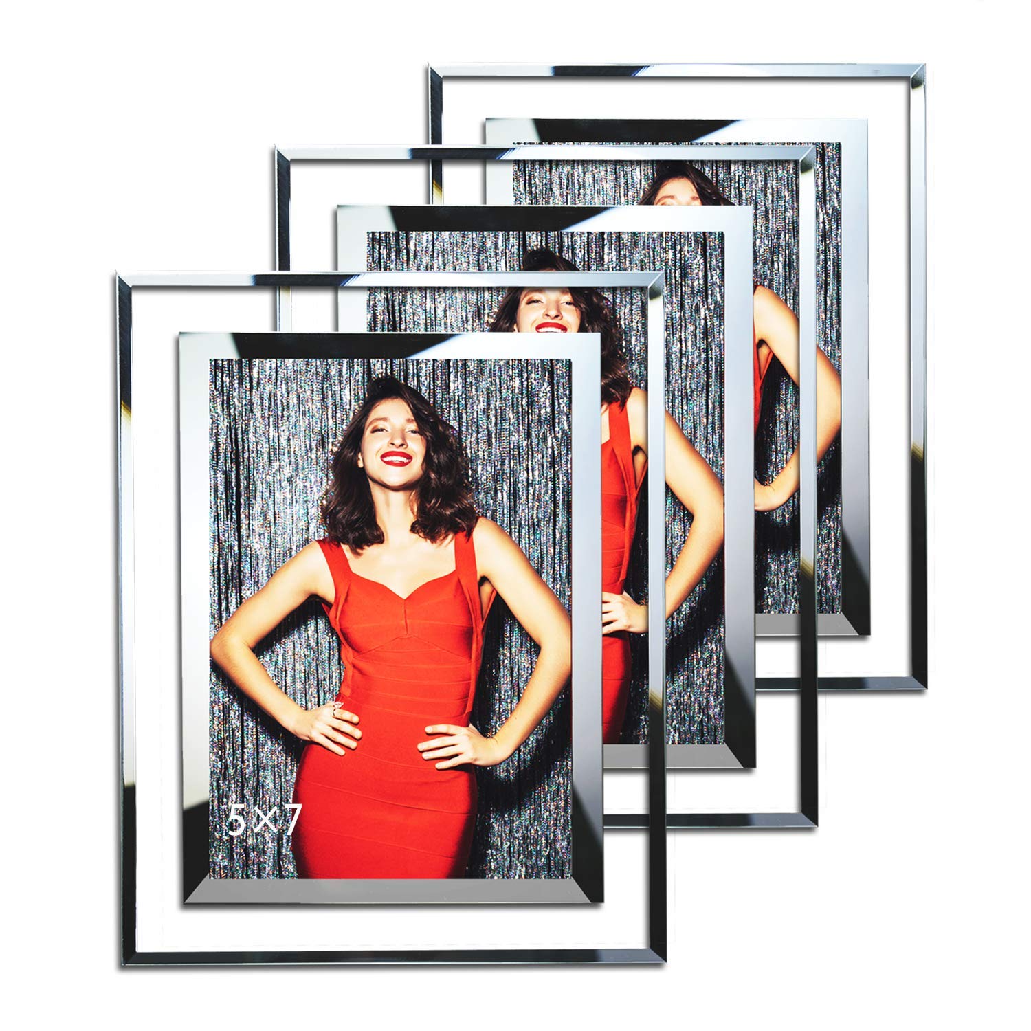 Simon's Shop 5x7 inch/13x18 cm Picture Frames 5x7 Picture Frame Wedding Glass Photo Frames - 3 Pack