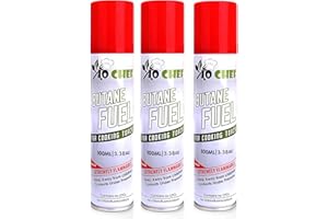 Jo Chef Butane Fuel Refill, Fuel Canister, Universal Refill Gas Lighter, Kitchen Torch, Fuel Butane Torch fluid – Universal Tip – (3 Cans)