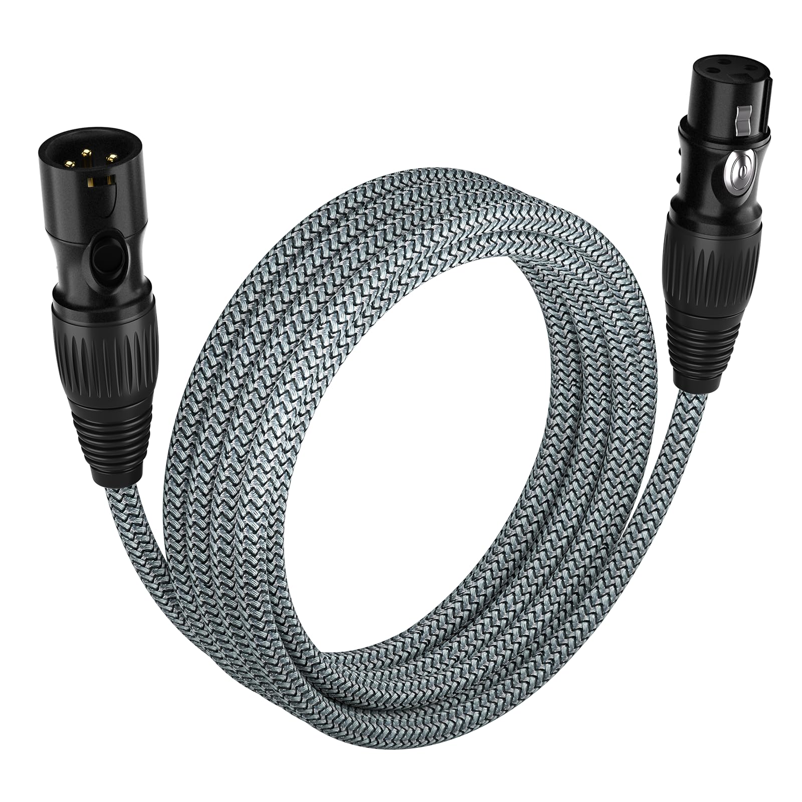 huaham XLR Cable 1m, Microphone Cable Nylon Braided XLR Male to Female Balanced 3 PIN XLR Microphone Cable Compatible with Mixer, Recording Studio, Speaker Systems and More…