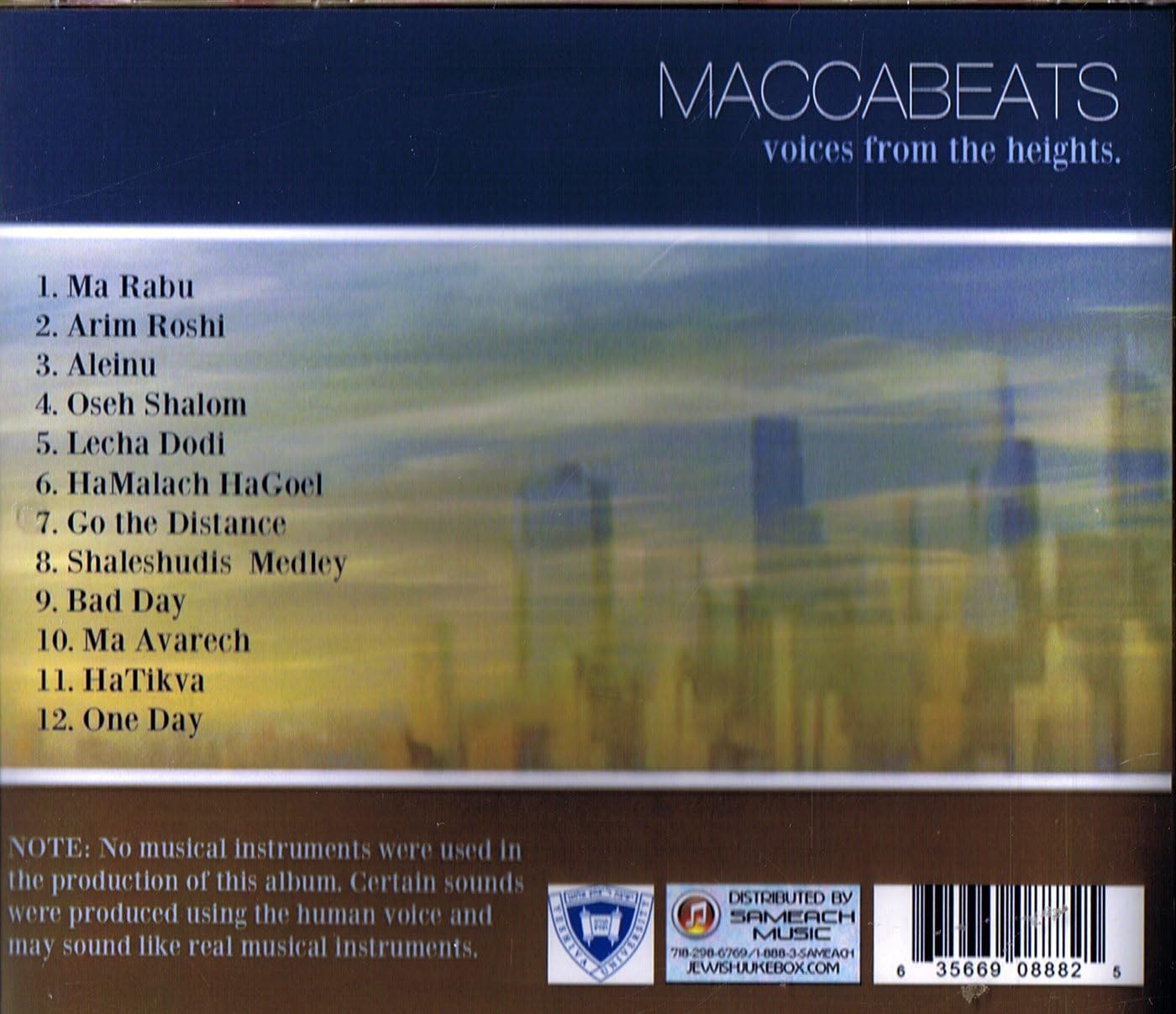 Amazon Com Cd Maccabeats Voices From The Heights The Original Cd From The All Male Jewish A Cappella Group Which Has Become A Sensation On Youtube Scoring Over 5 Million Hits For Their Hannukah Rendition I did this simply because i'm learning the song and i don't speak hebrew. cd maccabeats voices from the heights the original cd from the all male jewish a cappella group which has become a sensation on youtube scoring over