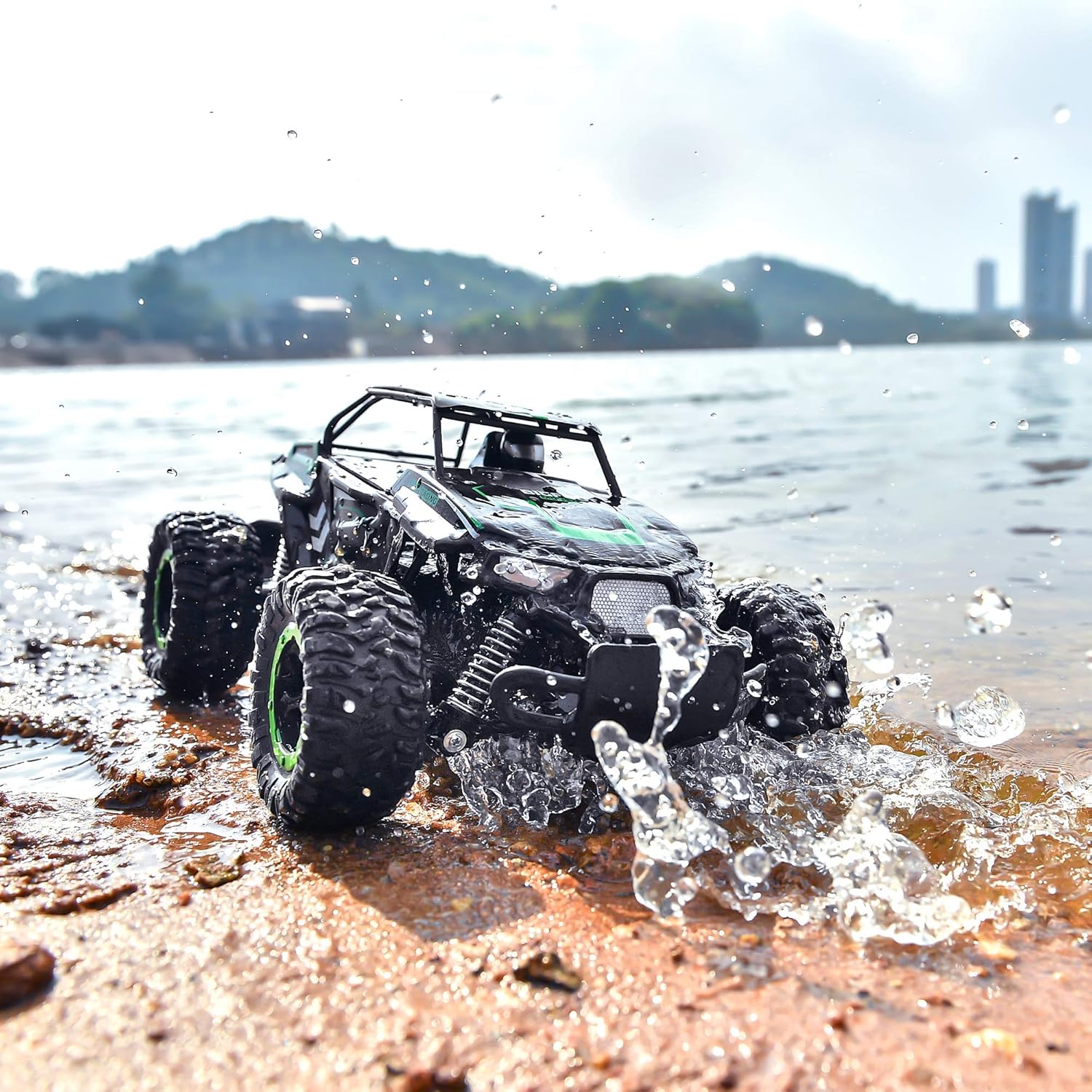 BEZGAR 18 Toy Grade 1:14 Scale Remote Control Car, 2WD High Speed 20 Km/h All Terrains Electric Toy Off Road RC Monster Vehicle Truck Crawler with Two Rechargeable Batteries for Boys Kids and Adults: Toys & Games