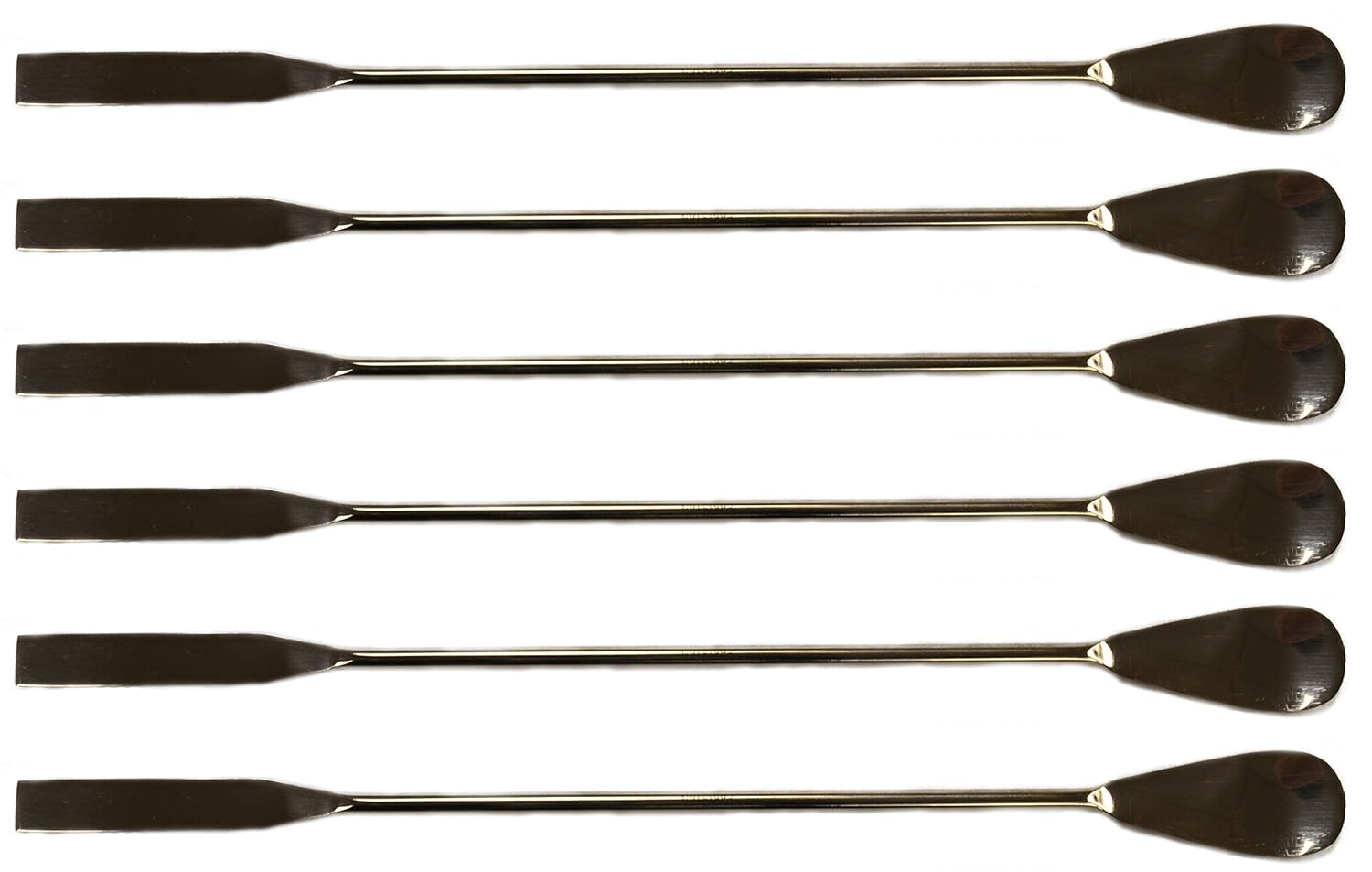 6Pack 9" Spoon Spatulas, Polished Stainless Steel, Individually