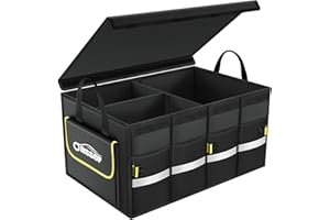 Oasser Car Trunk Organizer for SUV, Car Trunk Storage Organizer Collapsible Multi-compartments Cargo Storage Box with Foldabl