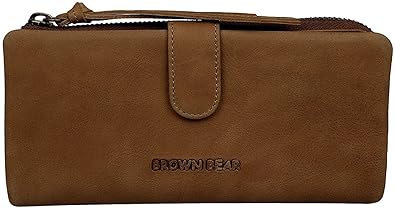 Brown Bear Vintage Wash Camel Womens Wallets with RFID Protection