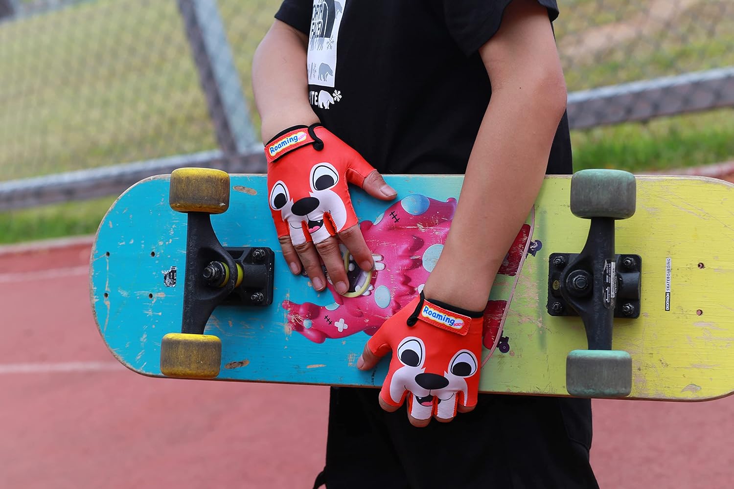 Kids Bike Gloves, Padded Grip Palm Fingerless Gloves for 2-10 Years Boys and Girls Cycling Balance and Pedal Bicycles Scooter Skateboard Outdoor Recreation: Sports & Outdoors
