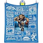 Football Blanket Gifts for Men 50" X 60", City Football Lovers Fan Gifts Merch Gear Suff Sports Fan Throw Blankets for Sofa Bed Bedroom Living Room Honolulu Blue