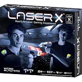 LASER X Two Player Laser Gaming Set, Multi, 2 Laser units with 2 Arms Receivers 100' Range