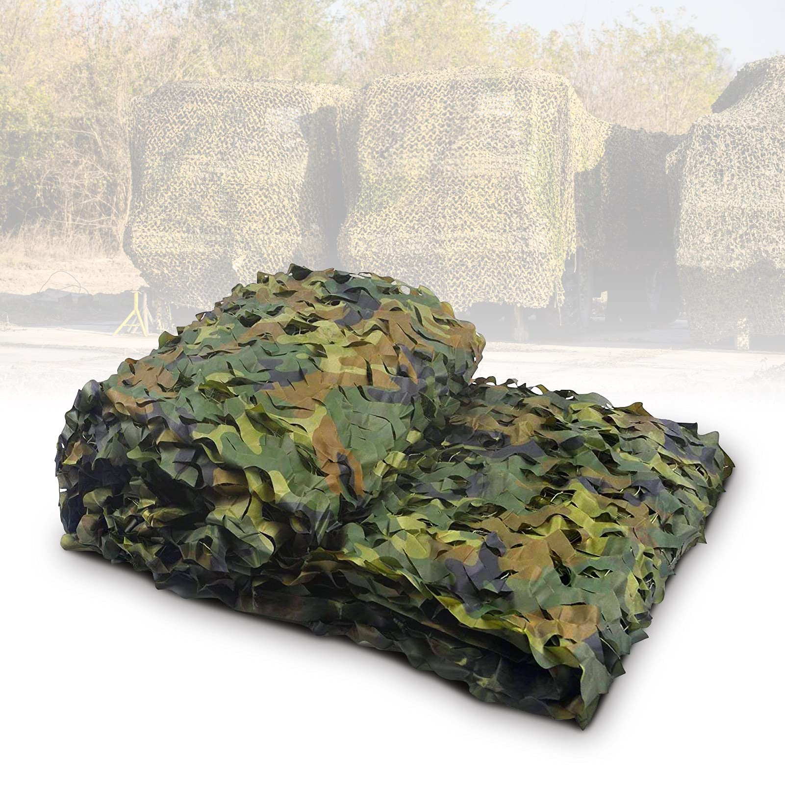 Camouflage Net Camo Netting 150D Oxford Polyester Reinforced Camping Shelters for Sunshade Outdoor Jungle Hunting Role Bulk Military Decoratio Shooting Airsoft Wildlife Photography, 2 x