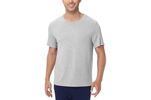 WiWi Men's T-Shirts Classic Soft Tee Viscose from Bamboo Loungewear Lightweight Short Sleeves Pajama Sleep Shirt S-XXL