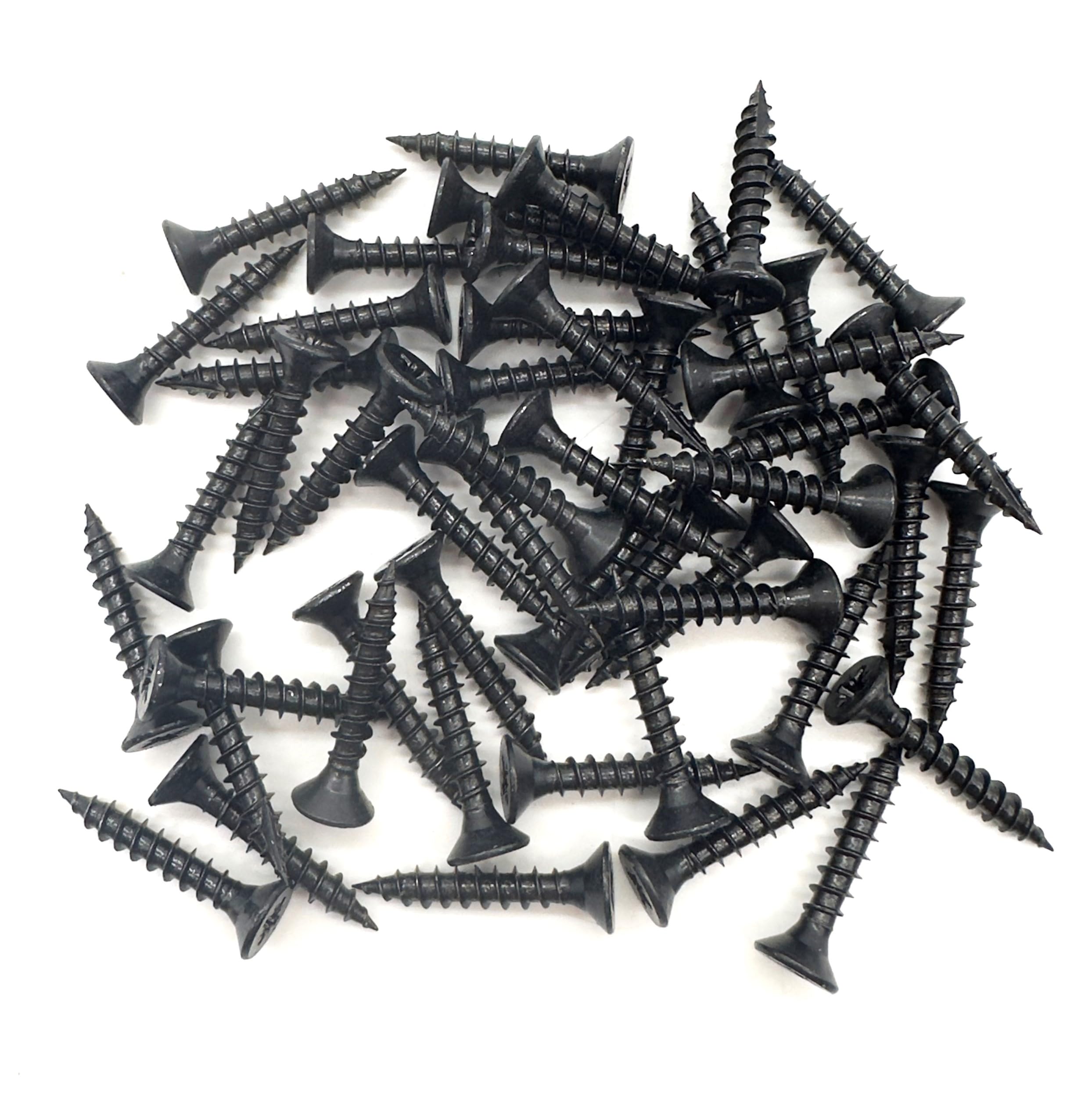 50 PCS Black Wood Screws (5mm x 30mm) Double Countersunk Multi Purpose Organic Woodscrews