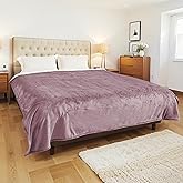 YUSTAL Electric Heated Blanket Queen Size 84x90 Inch - Super Soft Flannel, 10 Heat Settings, 1-12H Automatic Shutoff, Dual Zone Controls, Machine Washable, Ideal for Couch & Sleeping (Purple)