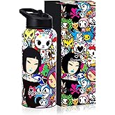 Tokidoki Unicorno Bottle 32oz Insulated Stainless Steel Water Bottle Reusable Vacuum Insulated Water Bottle Tumbler with Leak Proof Flip Bottle for Travel Office Gym (signature)