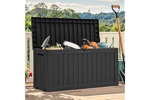 YITAHOME 72 Gallon Outdoor Storage Box with Wheels, Resin Deck Box for Indoor & Patio, Waterproof Storage Chest for Throw Pil