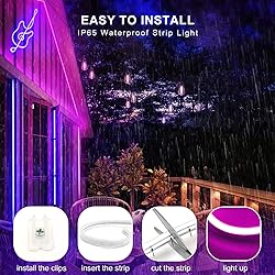 14400lm LED Neon Flex with Clips, 16.4ft Neon Rope