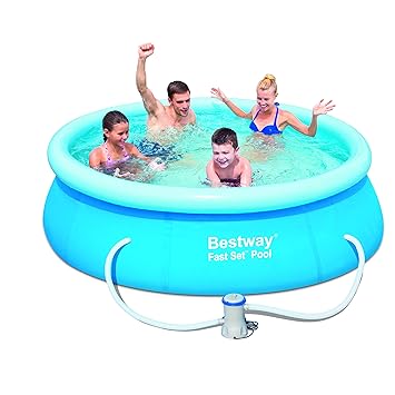 Bestway Clear Fast Set Pool Above Ground Blue 244 X 76 Cm Amazon