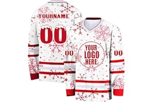 Custom Christmas Hockey Jersey, Personalized Printed Training Uniform with Logo, Name & Number for Men
