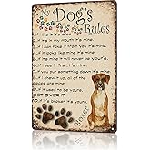 Funny Vintage Metal Signs Dogs Rules Energetic Boxer-Tin Sign Poster For Home Room Garage Office Decor 8x12inch