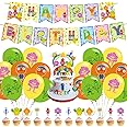 Super Songs Party Decorations, Cartoon Kids Songs Supplies With Happy Birthday Banner, Cupcake Cake Toppers, Balloons for Kids Birthday Party Baby Shower