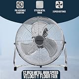 Belaco 12 Inch Metal Floor Fan High Velocity Chrome BELF-30 3 Speed view 2