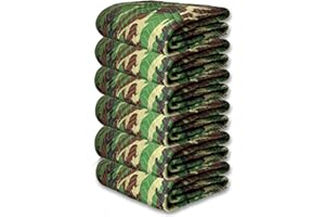 JourneyO 6 Camo Heavy-Duty Moving & Packing Blankets - Ultra Thick Pro - 80" x 72" (65 lb/dz Weight) - Professional Quilted Shipping Furniture Pads (6 Heavy Duty Camo Blankets 65lbs/Dozen)