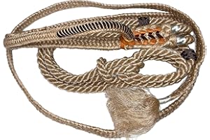 FCBR SINCE 1996 Bull Rope 9/7 Left Hand–lace Half Leather 7/8" x 1" Bull Riding Length with Knot 14 Feet Bull Riding Rope Left Handed High Strength |Polypropylene Rope| Rope Knots| Bull Riding Rope