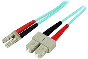StarTech.com 5m Fiber Optic Cable - 10 Gb Aqua - Multimode Duplex 50/125 - LSZH - LC/SC - OM3 - LC to SC Fiber Patch Cable