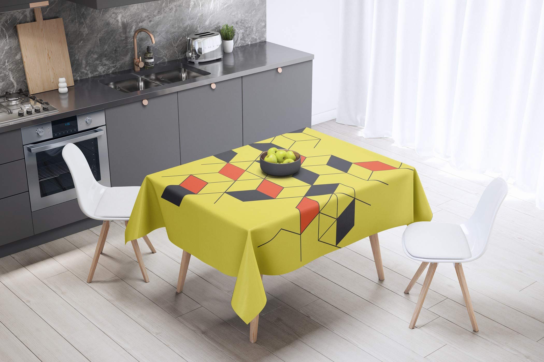 Bonamaison Kitchen Decoration, Tablecloth, 140cm x 140cm - Designed and Manufactured in Turkey