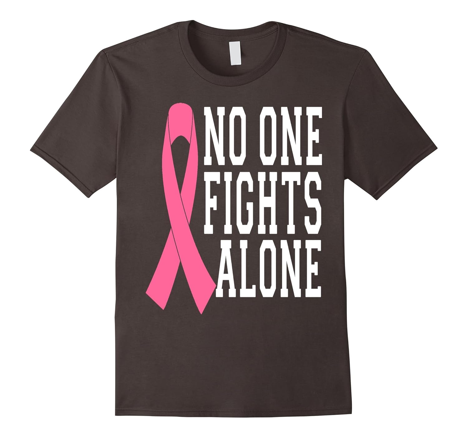 No One Fights Alone Breast Cancer Awareness T-Shirt-Art – Artvinatee