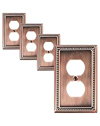 TREEWELL 4-Pack Duplex Outlet Cover Plate, Antique