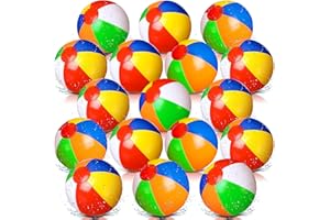 Chitidr 48 Pack 12 Inch Inflatable Beach Balls Bulk Rainbow Pool Game Balls Balloons Colored Summer Beach Toys Gifts for Boys Girls Beach Water Games Birthday Swimming Party Supply