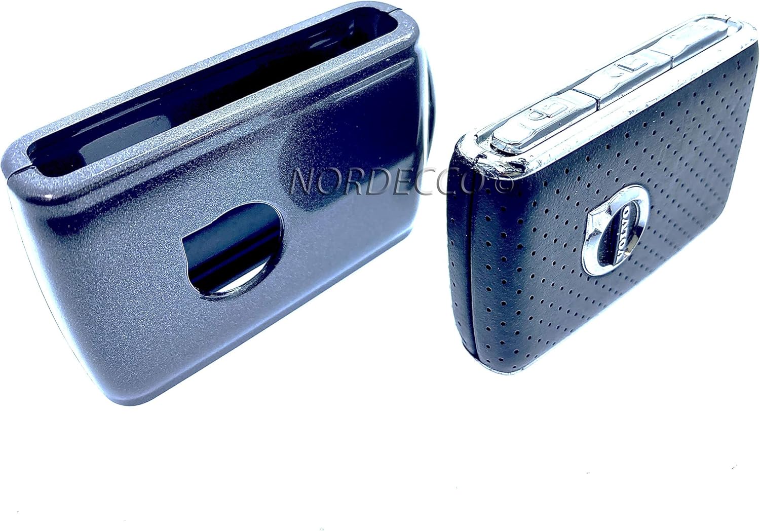 Nordecco High-Grade Metallic ABS Plastic 2 Piece Protective Case Compatible With VOLVO 4 Button Smart Keyless Fob Remote XC90 Fits Models 2018-20 XC40 XC60 XC90 V60 V90 S90 Hybrid (Grey) - Image 5
