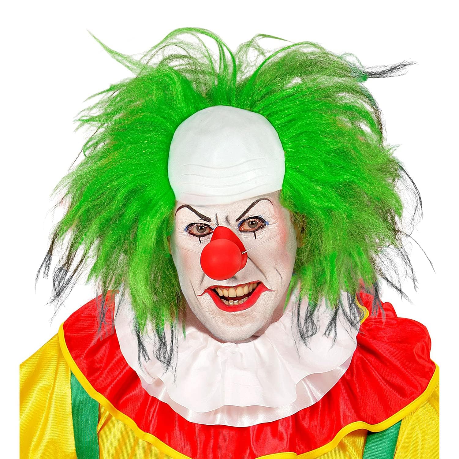 W WIDMANN MILANO Party Fashion 02004 - Clown Bald Wig with Green Hair, in Box, Horror, Killer, Theme Party, Halloween
