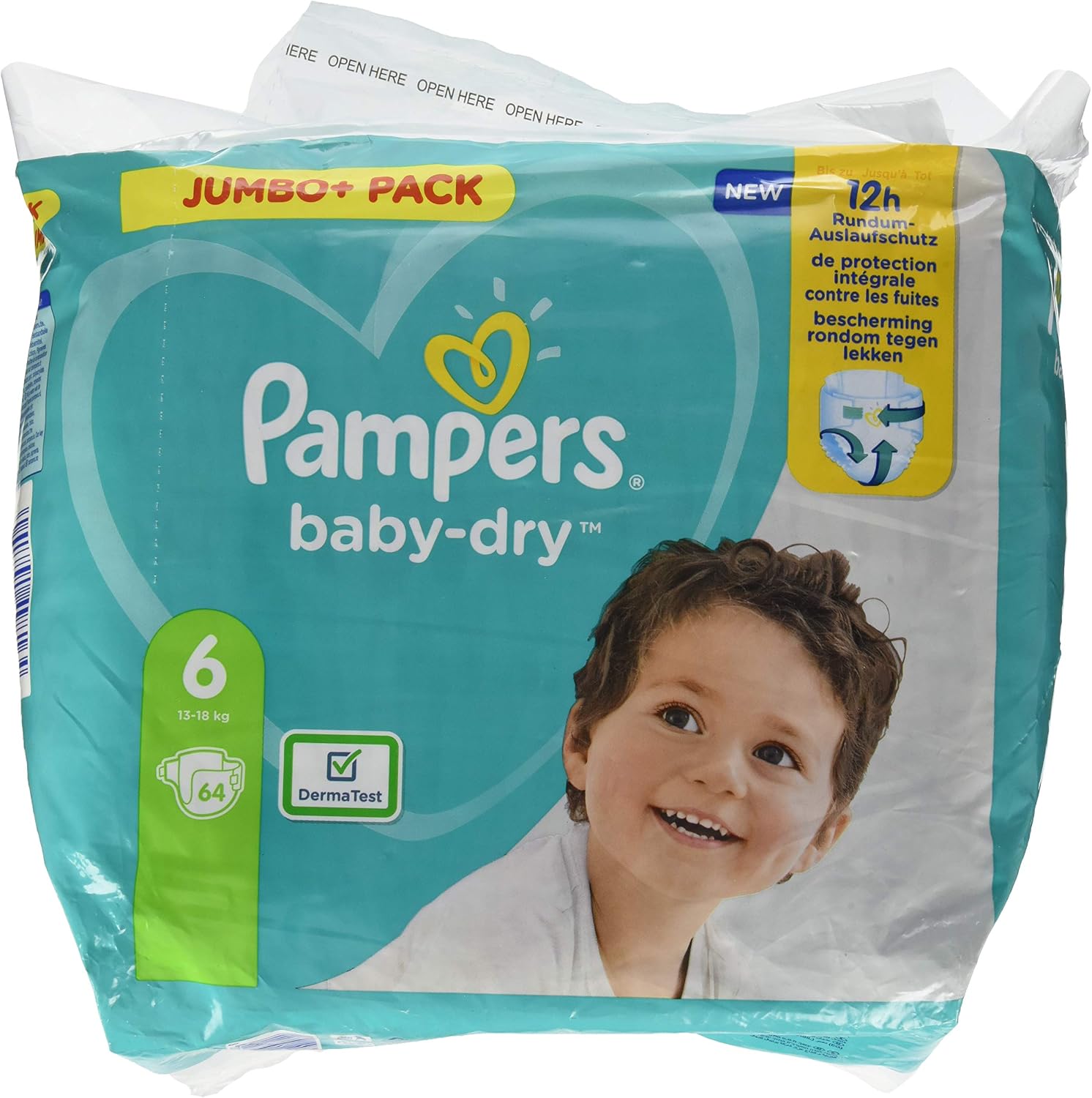 Pampers Baby-Dry Nappies - Pack of 1, White, Size 6 (Pack of 64 x 2) - Image 5