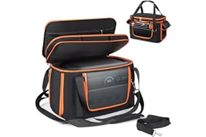 Travel Carrying Case Compatible with Anker SOLIX C1000 Gen2 /C1000 /C800 /C800X Plus, Portable Power Station Case with Clear Pocket, Two Layer Protective Storage Bag for Outdoor Camping Party Car Trip
