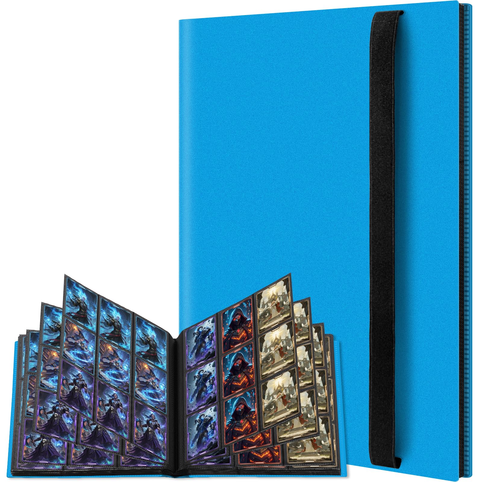 Trading Card Binder, Card Binder Album Folder Book Fit for MTG Baseball Football Sports Cards, Easy to Use Card Collection Binder (Blue, 360 Pockets) — image 1