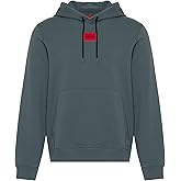 HUGO Men's Regular Fit Square Logo Jersey Hooded Sweatshirt