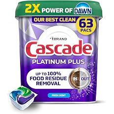 Cascade Platinum Plus Dishwasher Detergent Pods, Dish Detergent Soap, Fresh Scent, 63 Count - View 7