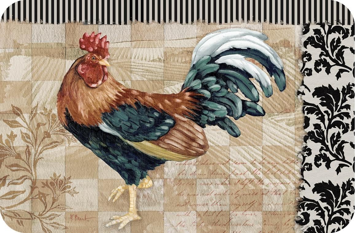Wipe-Clean Reversible Plastic Placemats - Set of 4 - Bergerac Rooster
