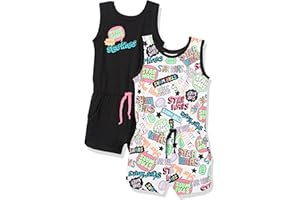 �鶹�� Essentials Girls Knit Sleeveless Rompers (Previously Spotted Zebra)