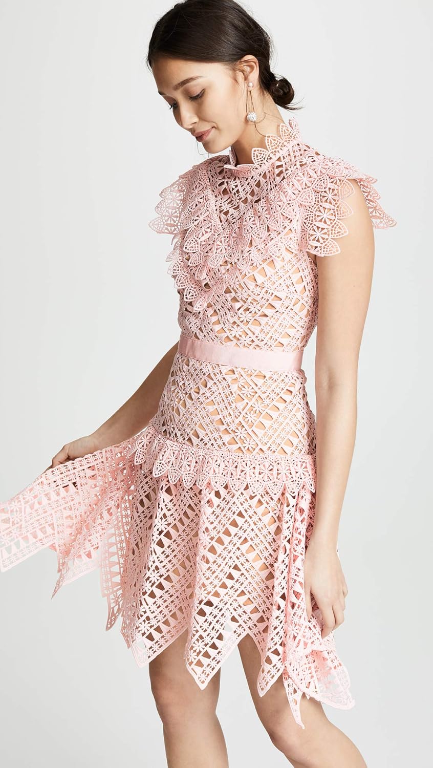 self portrait abstract triangle lace dress