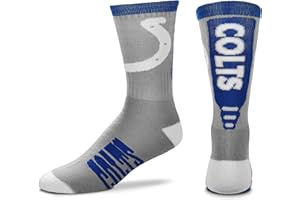 FBF - NFL Adult Team Logo Cool Grey Jump Key Crew Dress Socks Footwear For Men And Women Game Day Apparel - Size Large 10-13