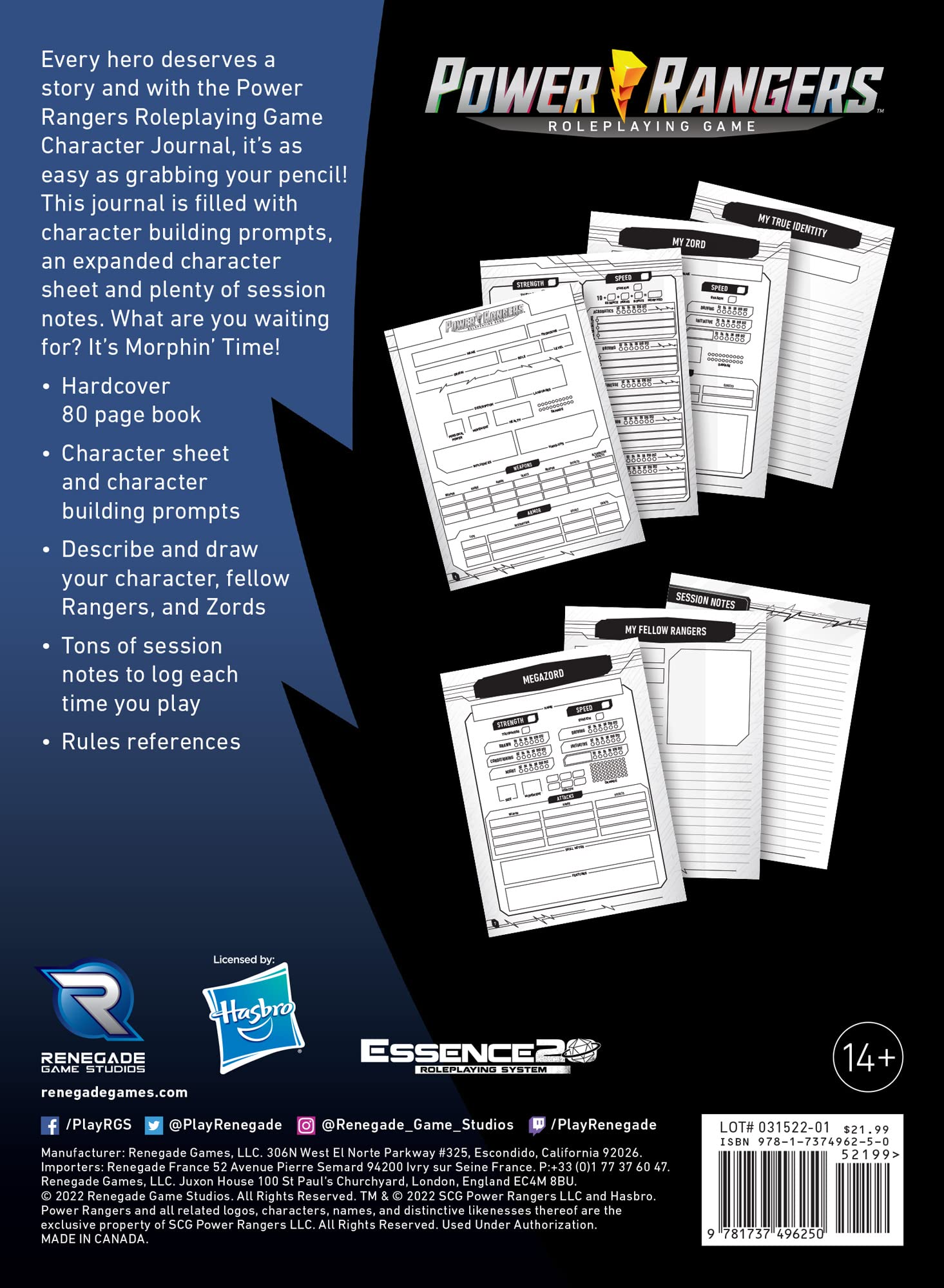 Power Ranger Decoder Sheets Mua Renegade Game Studios Power Rangers Roleplaying Game Expanded ...